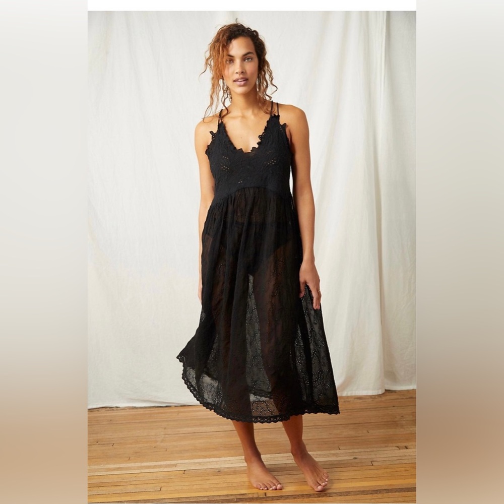 Free People Dolly Embroidered Slip Dress